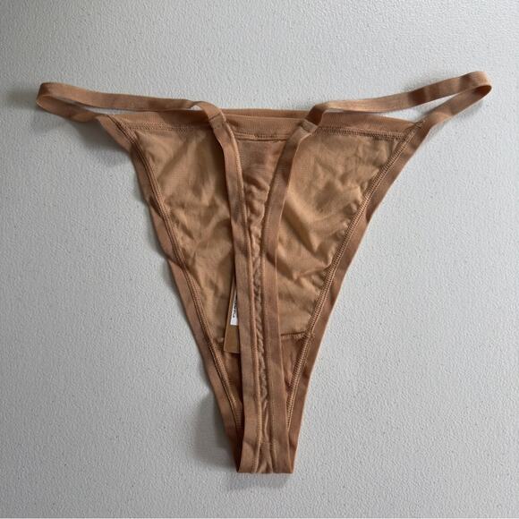 NWT Skims Summer Mesh String Thong in Ochre Sexy Kim Kardashian Tan Underwear 3X - Picture 3 of 9